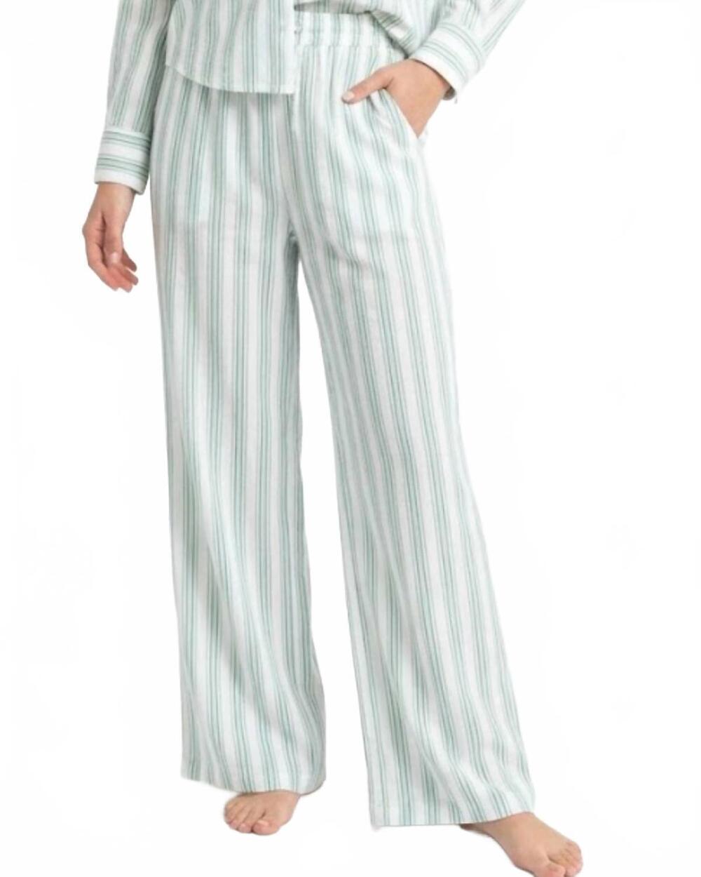 NEW ASTRID woven wide leg pants in green stripe